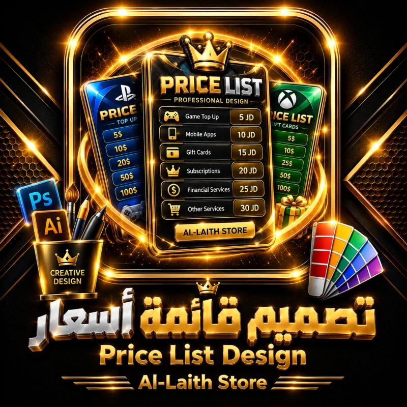 تصميم قائمة أسعار
